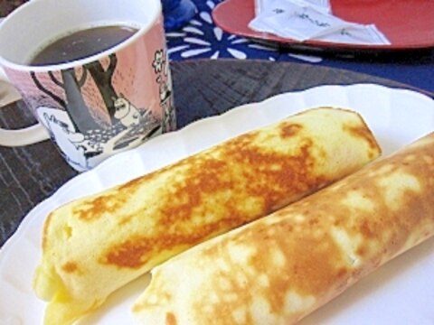 旦那にはホットドック風〜パンケーキアレンジ♪